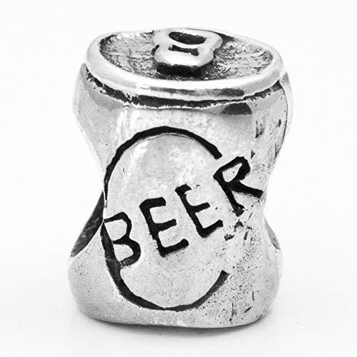 Abalorio Charm Lata de Cerveza Plata de Ley compatible con Pandora