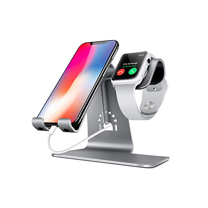 Producto Bestand - Soporte Dual Móvil y Reloj, Aluminio Stand para Teléfonos/Apple Watch,