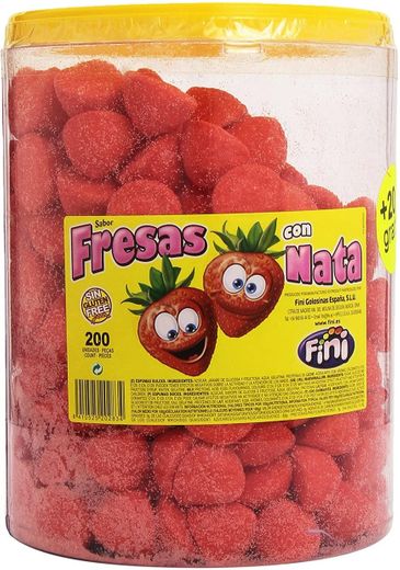 Fini - Fresas con nata - Espuma dulce - 200 unidades: Amazon.es ...