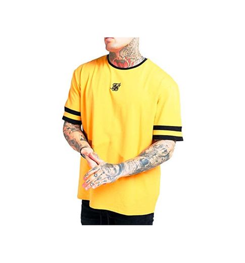 Siksilk Camiseta Oversized Amarilla Ringer Gym