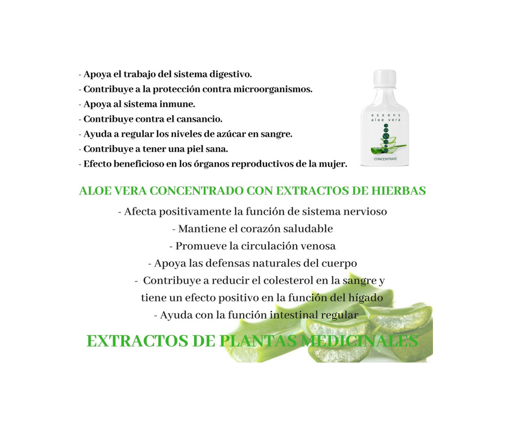 Product Aloe Vera concentrado con extractos de hierbas 