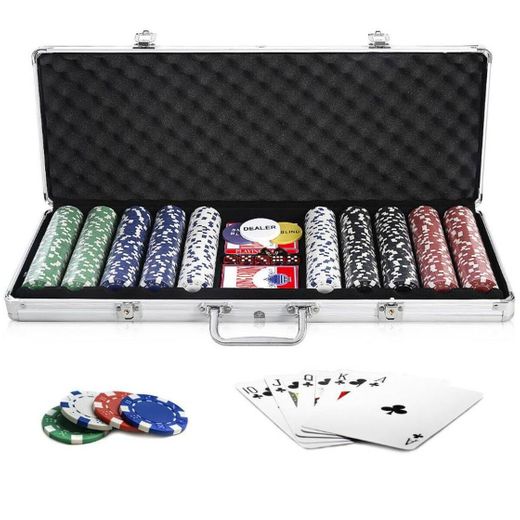 Mala de Poker com 500 fichas