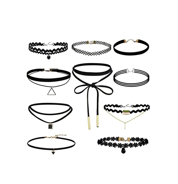 Producto Hosaire 10 Piezas Choker Collares elástico Terciopelo Classic Adhesivo de gótico Encaje