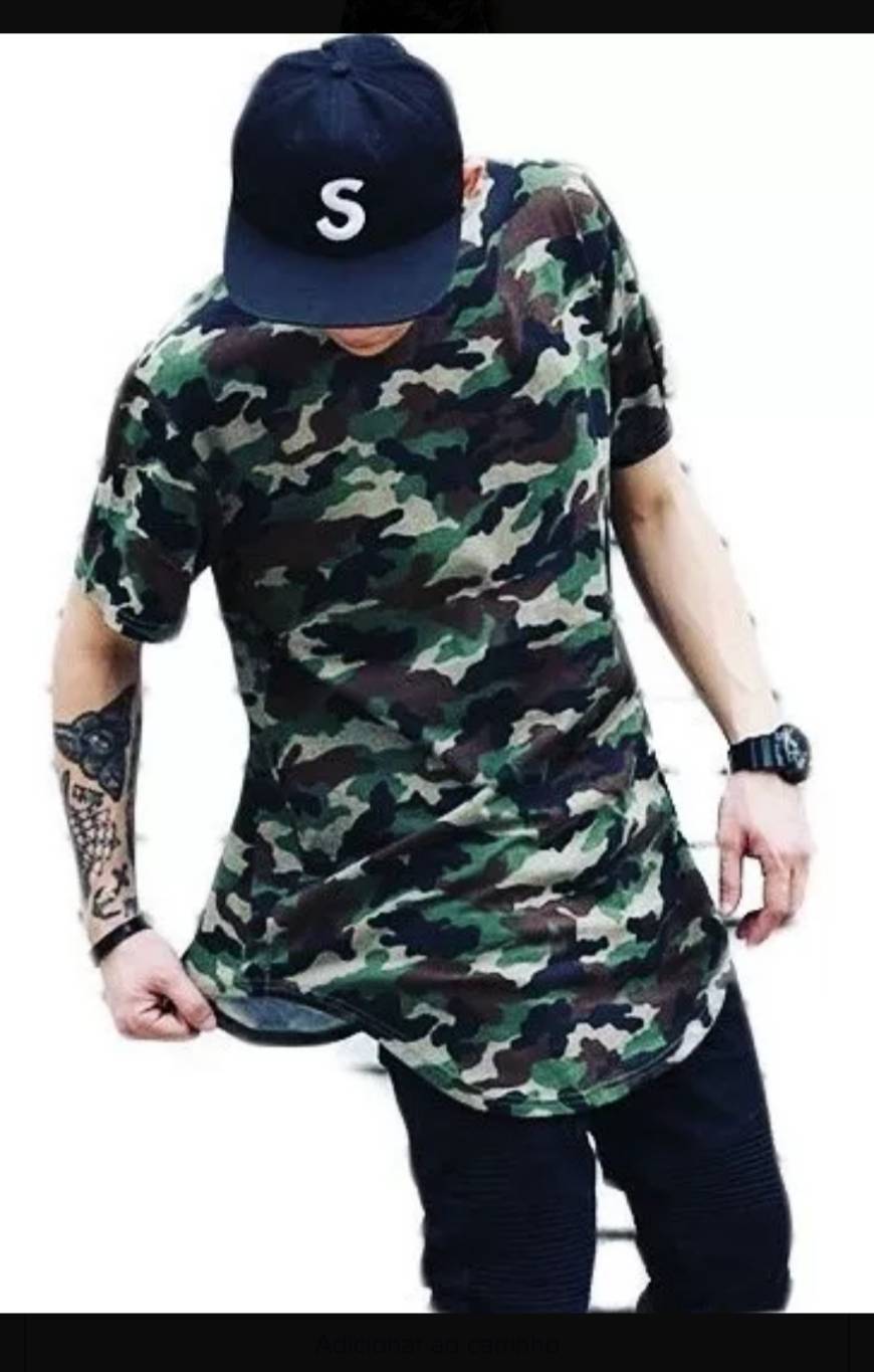 Producto Camiseta Longline Oversized Swag Camuflada Stecchi Promoção