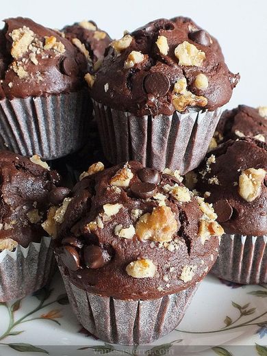 Muffins de chocolate y nueces 