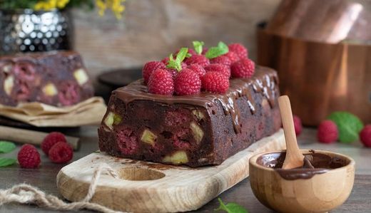 Pudín micro de chocolate y frutas