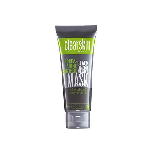 Máscara mineral negra para control de brillo y poros de piel transparente