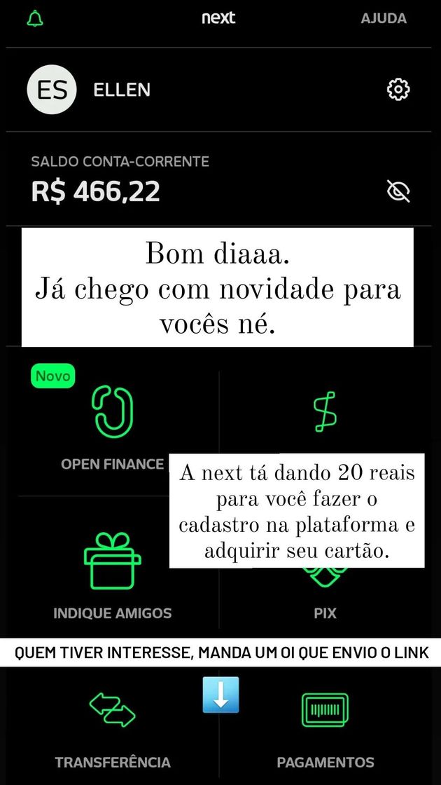 App Ganhe R$20,00 Reais apenas fazendo o cadastro.