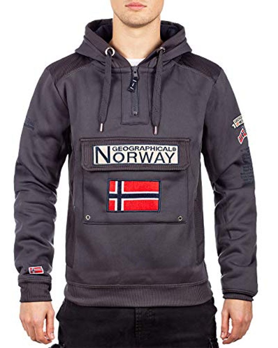 Social Geographical Norway Sudadera con capucha para hombre gris oscuro M