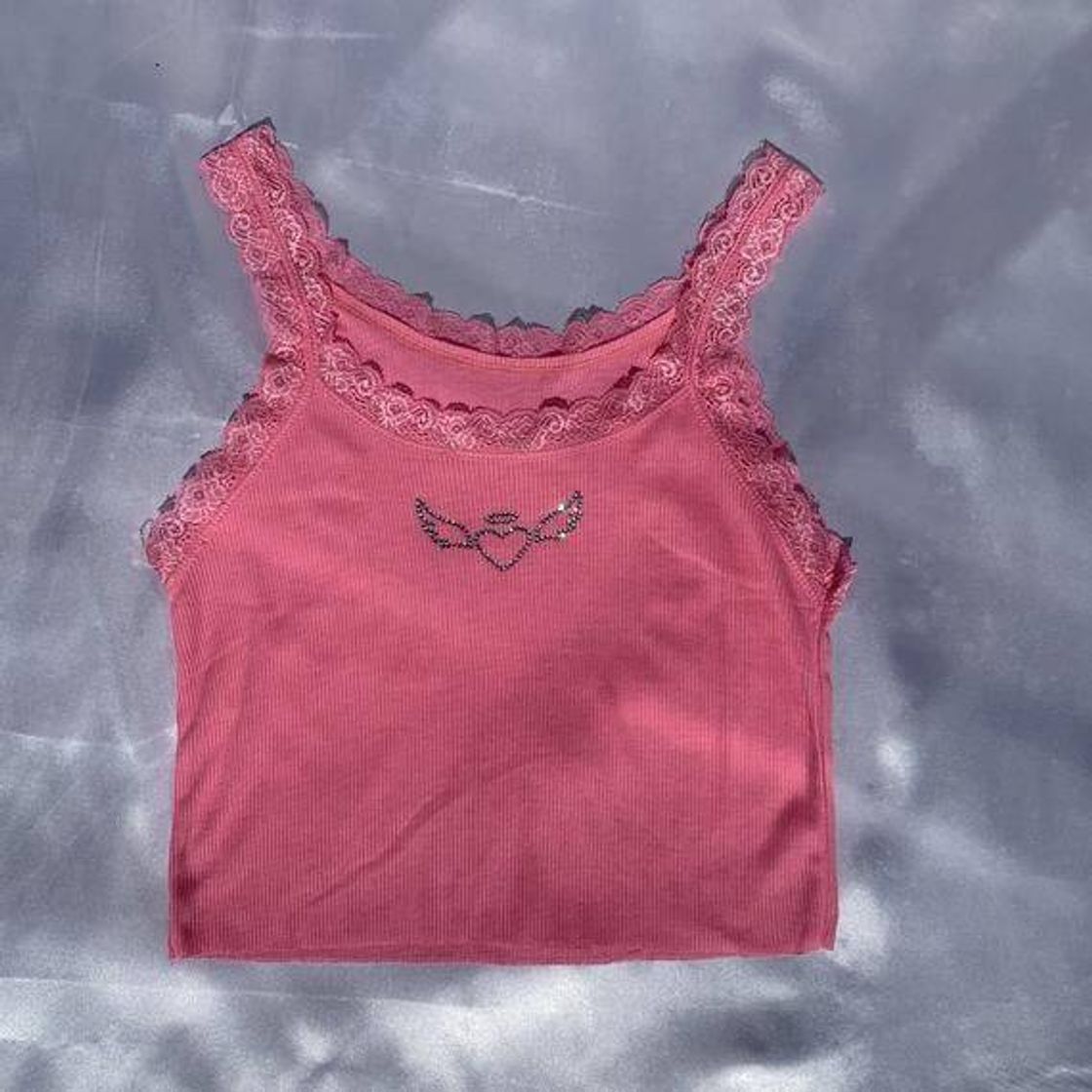 Product Angel heart diamanté lace vest top Y2K 