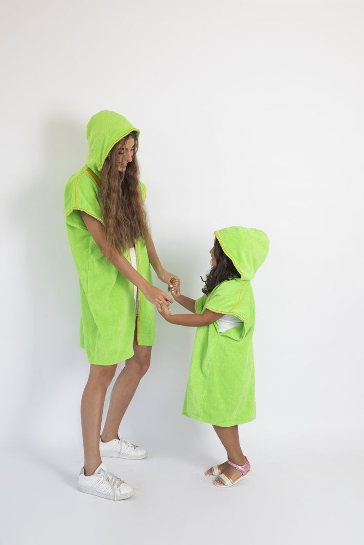 Moda Beach Bisht Mom Kids Hoodie Matching Bathrobe Set