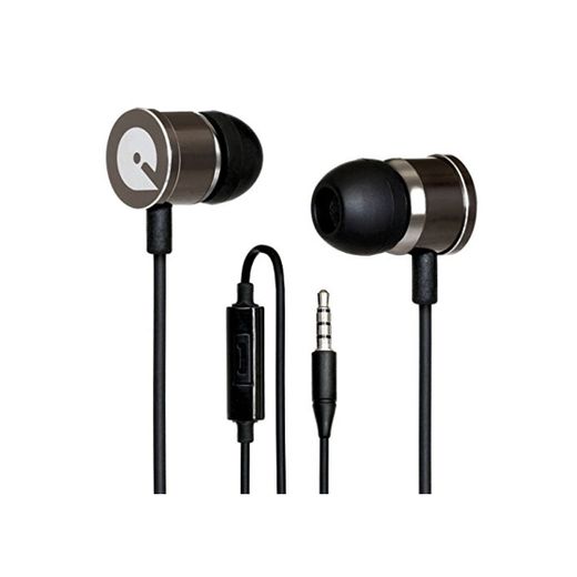 Auriculares con micrófono para iPhone y Android con mando a distancia negro