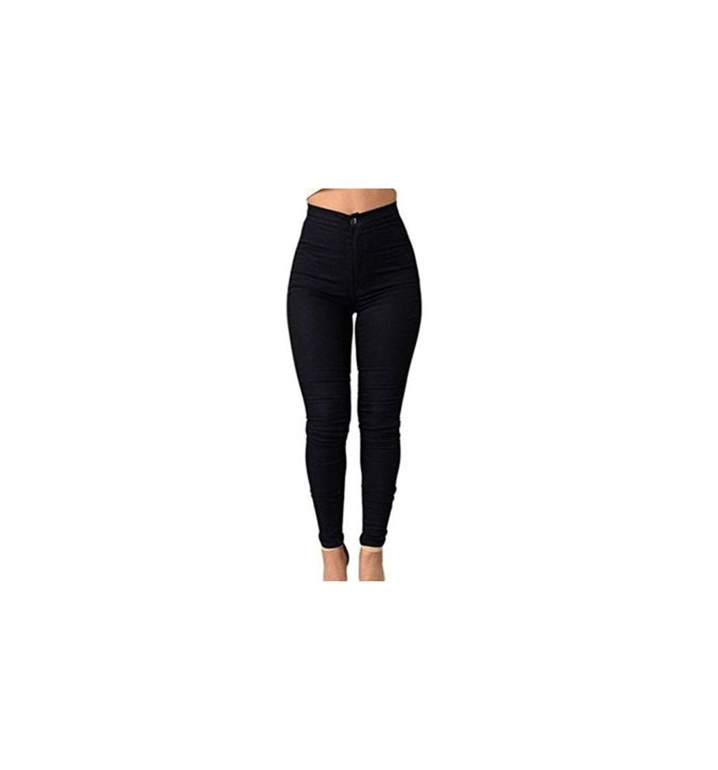 Moda ZKOO Cintura Alta Pantalones Jeans Mujer Elástico Flacos Vaqueros Leggings Push up