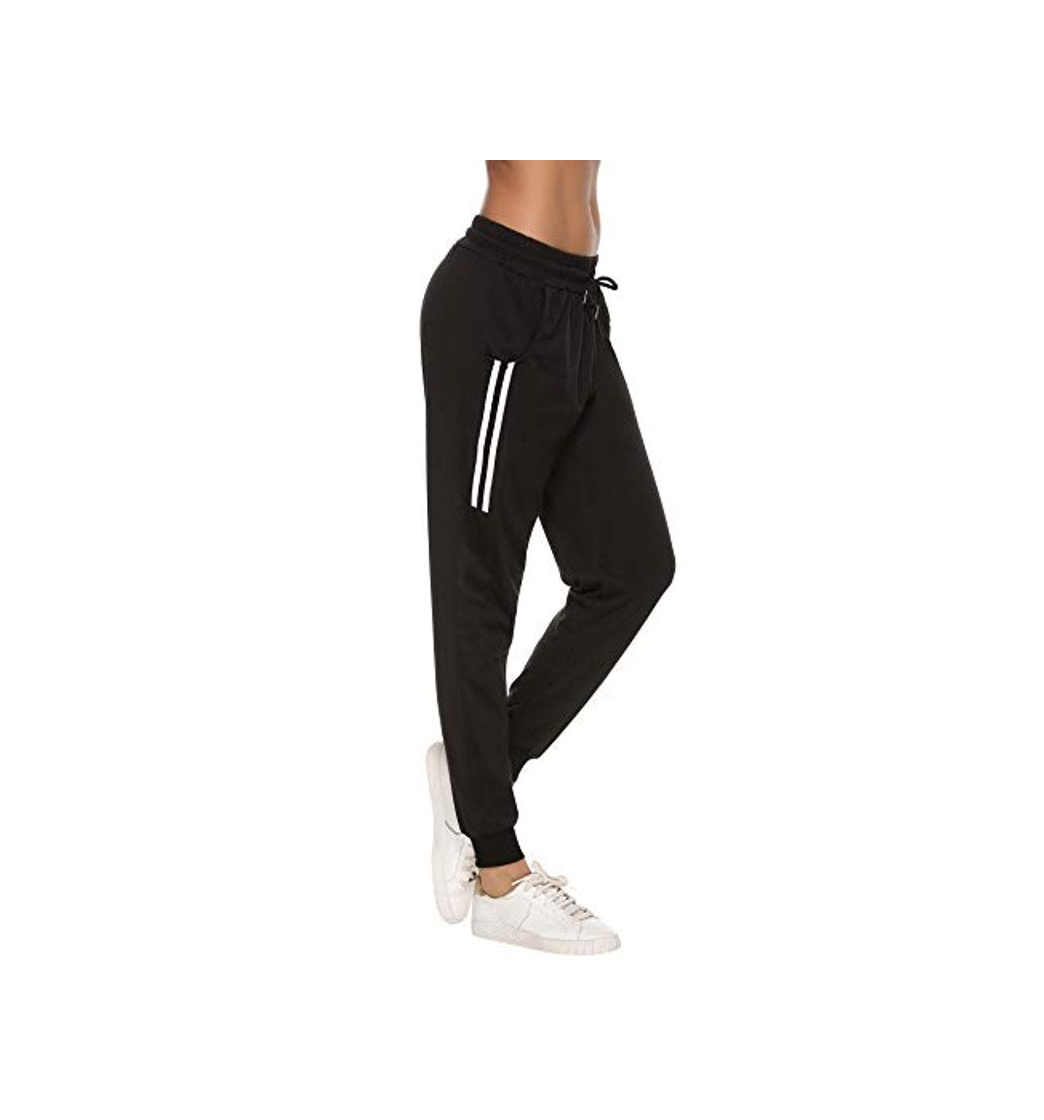 Fashion Aibrou Pantalones Chándal Raya Mujer Algodón Largos Pantalon para Deportivo Yoga Fitness Jogger Casual