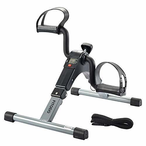 FITODO Pedales Estaticos Ejercicio de Mini Bicicleta con Monitor LCD para Pierna