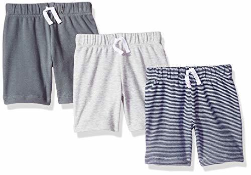 Amazon Essentials - Pack de 2 pantalones cortos con cintura elástica para