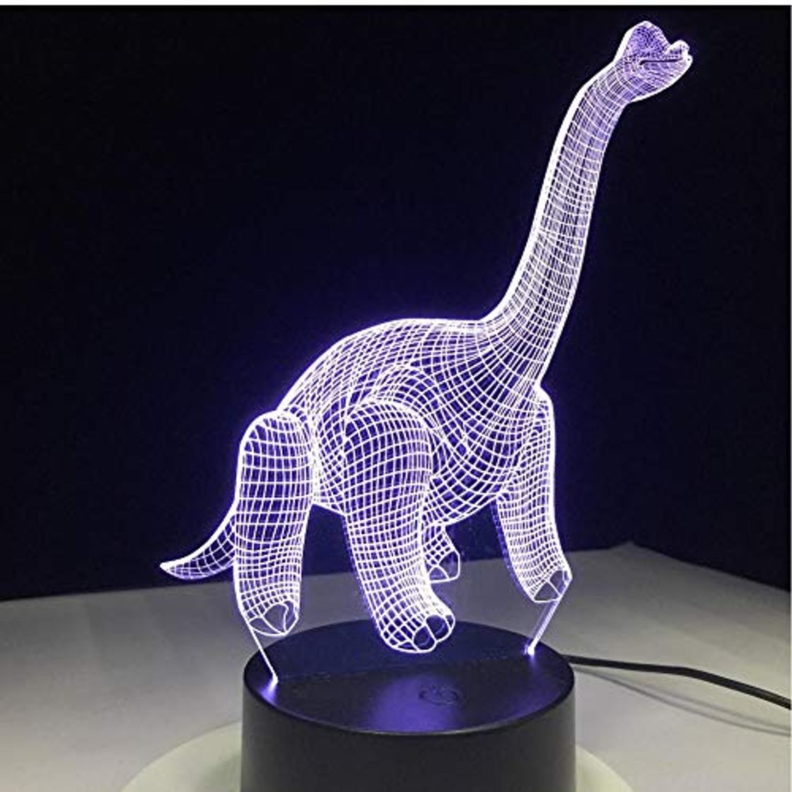 Product MRQXDP Dinosaurio Novedad Lampada Animal Lámpara 3D LED Ambiente colorido Sensor táctil Luz nocturna Grabado acrílico Figura Creativa Abajur