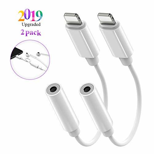 Productos 【2 Paquetes】 Adaptador de Conector de Auriculares de 3.5 mm para Phone