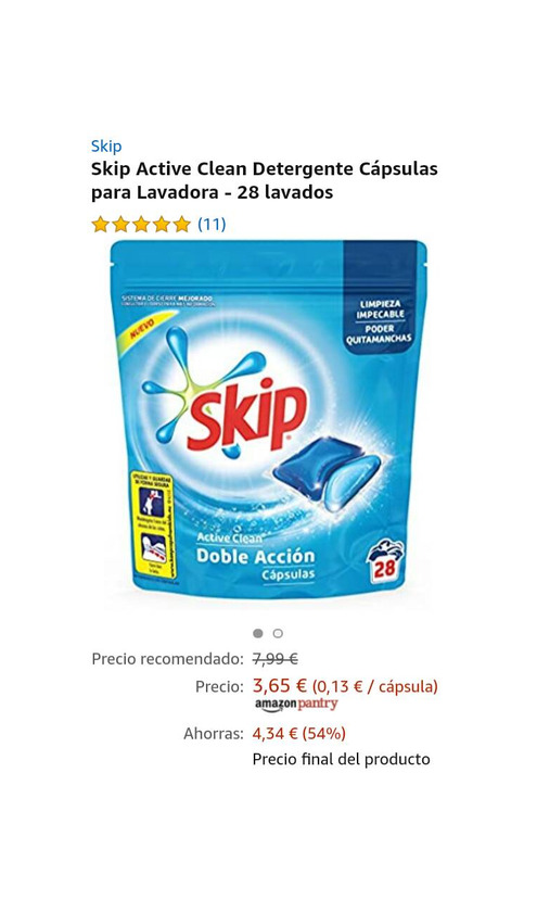 Product Skip Active Clean Detergente Cápsulas para Lavadora