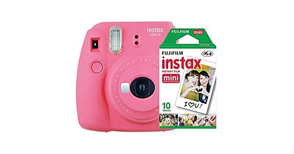 Fashion Kit Câmera Instantânea Instax Mini 9 Rosa Flamingo + Filme Instax ...