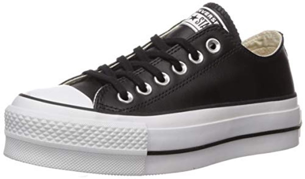 Moda Converse Chuck Taylor CTAS Lift Ox Canvas, Zapatillas para Mujer, Blanco