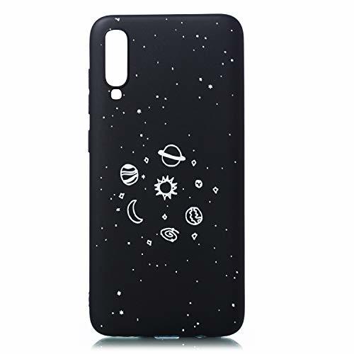 Productos CUAgain Funda Compatible con Samsung Galaxy A70 2019 Silicona Dibujos Motivo Negro