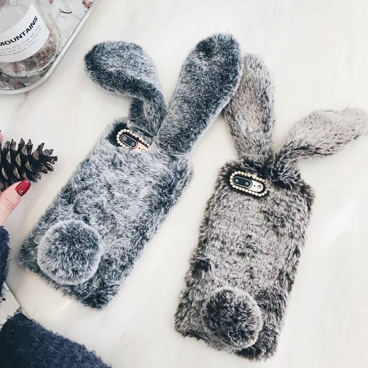 Moda Capas para celular fofas em forma de coelho 🐰