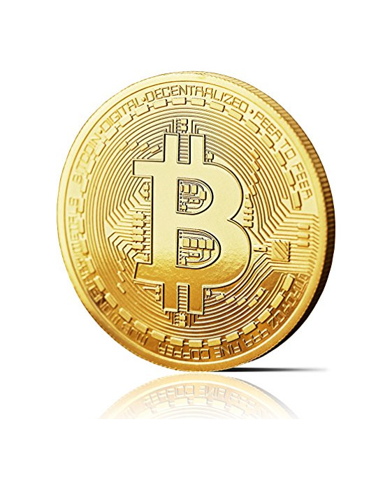 Social Moneda física de Bitcoin revestida en oro auténtico de 24 quilates. Una