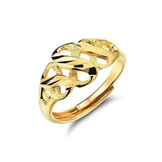 FJYOURIA - Anillo de oro de 18 quilates para mujer