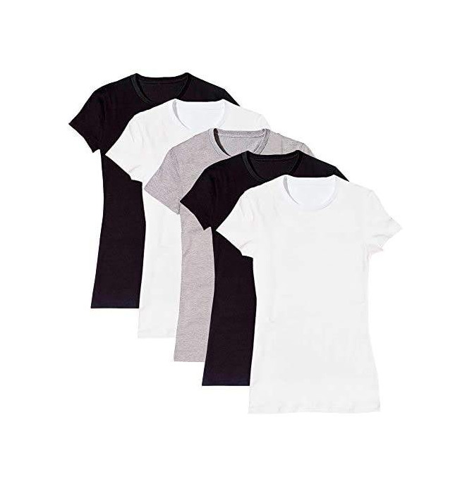 Kit com 5 Blusas Baby Look Básica Part.B Gola Redonda

