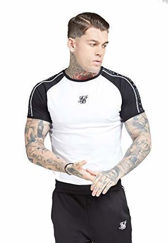 Sik Silk de los Hombres Camiseta de Gimnasia con Cinta de Dobladillo