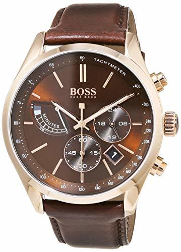 Social Hugo BOSS Reloj Cronógrafo para Hombre de Cuarzo con Correa en Cuero