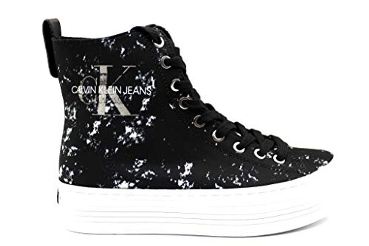 Product Calvin Klein Vaqueros Zazah Splattered Nylon RE9792 Negro Botas Safari Casual Mujer