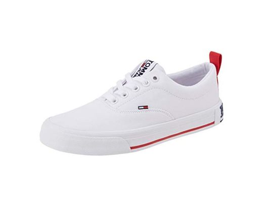 Tommy Hilfiger LowCut Essential Sneaker, Zapatillas para Mujer, Blanco