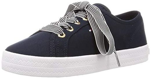 Tommy Hilfiger Essential Nautical Sneaker, Zapatillas para Mujer, Azul