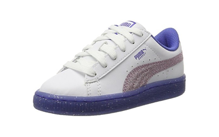 Products Puma Basket Iced Glitter 2 PS, Zapatillas Unisex Niños, Blanco