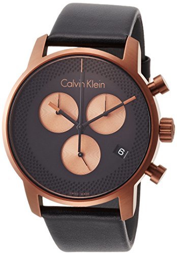 Place Calvin Klein Reloj Cronógrafo para Hombre de Cuarzo con Correa en Cuero