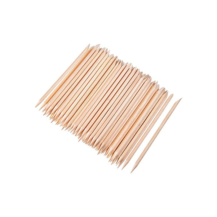 Social 100 Piezas de Palos de Madera Naranja Palo de Cutícula de Uña