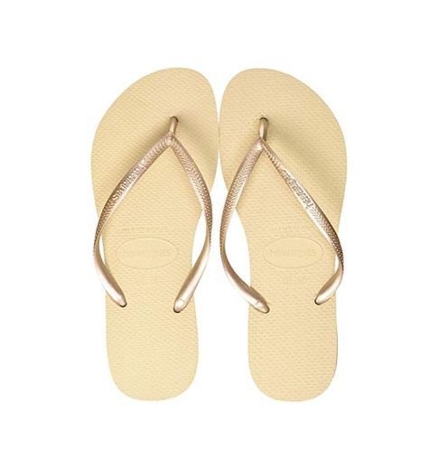 Havaianas Slim Chanclas Mujer, Oro