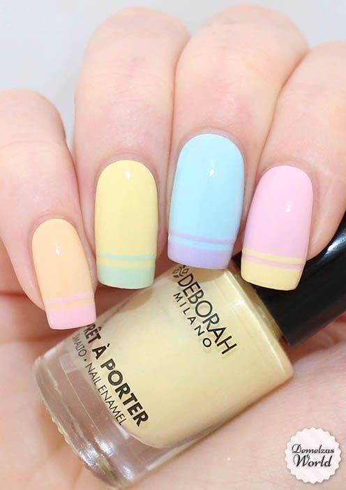 Moda Stylish nails with pastel colors ❤️