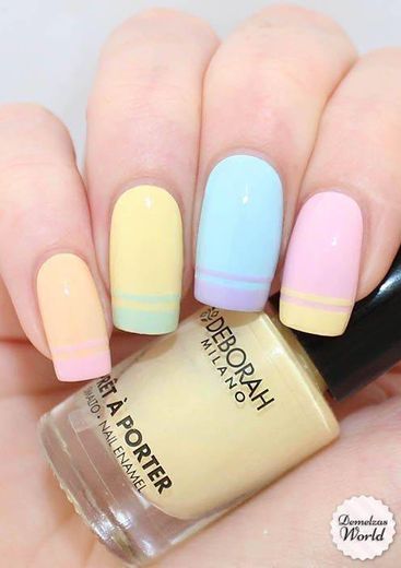 Stylish nails with pastel colors ❤️