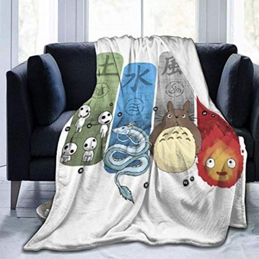 Studio Ghibli Elemental Charms Fleece Flannel Throw Blanket Manta de Cama Ligera