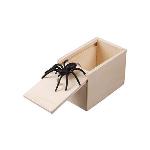 ZREAL 1 Unids Madera Prank Spider Scare Box Case Broma Realista Sorpresa Divertida Juguete Gag