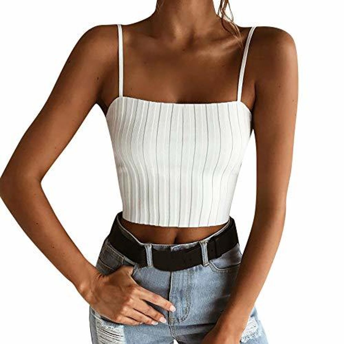 Moda POLP Crop Tops Camiseta sin Mangas para Mujer Mallas y Bodies Ropa