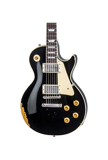 Gibson Les Paul Estándar Black over Gold Aged NH Black over Oro