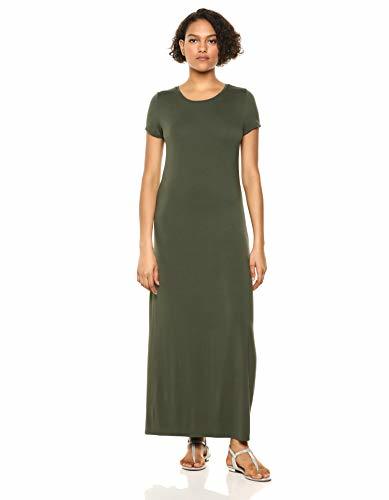 Producto Amazon Essentials - Vestido largo de manga corta para mujer, Oliva oscuro,