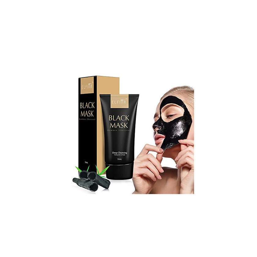 Social Elfina Black Mask Máscara Facial de Barro Negro, Removedor de Espinillas Rrasgón