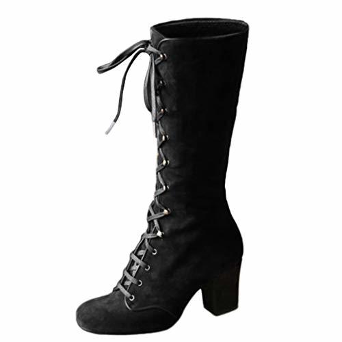 Product Luckycat Botas Mujer Invierno Zapato Plano Redondo Dedo del pie Espesor cuñas