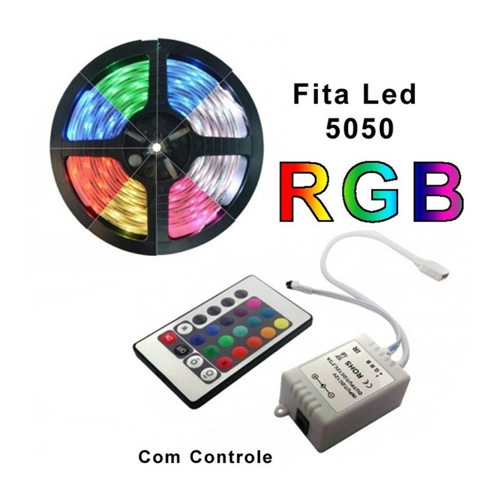 Fashion Fita Led 5m Rgb 16 Cores C.remoto Luzes Coloridos