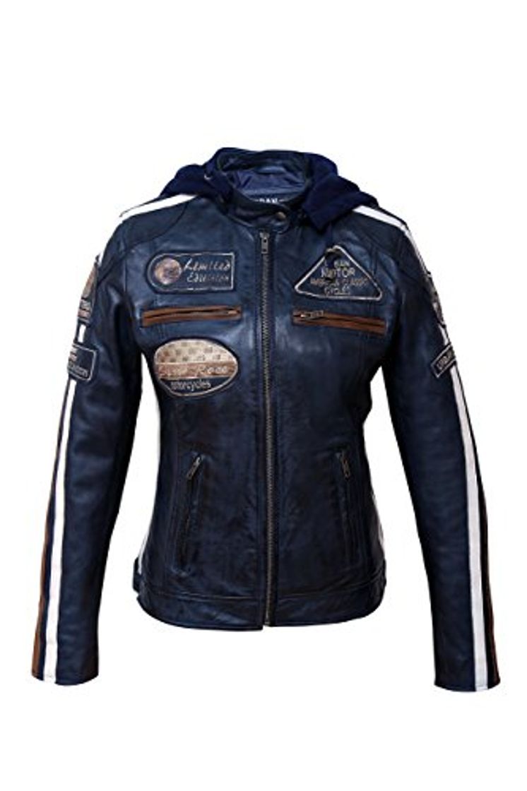 Social Chaqueta Moto Mujer de Cuero Urban Leather '58 LADIES', Cazadora Moto de